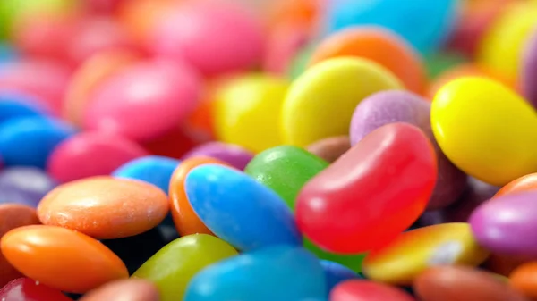 Macro primer plano de caramelos multicolor y gelatinas . —  Fotos de Stock