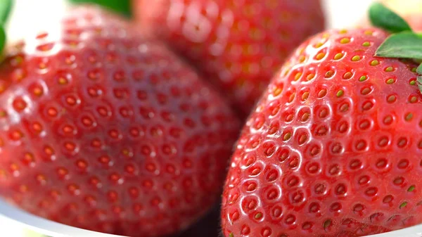 Macro gros plan de fraises fraîches — Photo