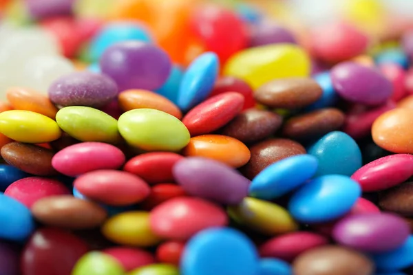 Detailní makro multi barevné bonbóny a želé. — Stock fotografie