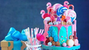 On trend candyland fantasy drip novelty birthday cake clipart