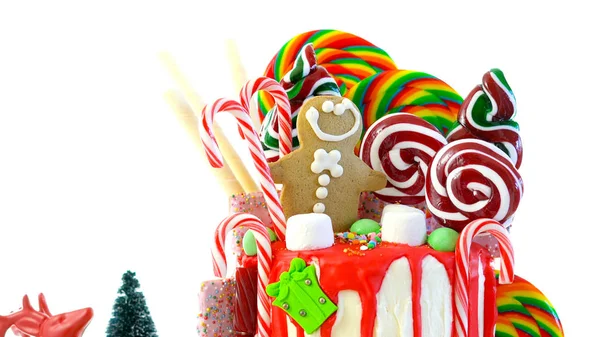 Im Trend Süßigkeiten Land Weihnachten Tropfkuchen. — Stockfoto