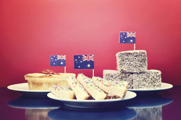 Ausztrália nap január 26-án ünneplik tradional Aussie tucker élelmiszer.. — Stock Fotó