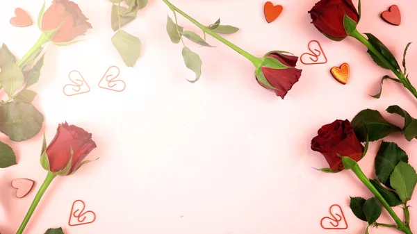 Happy Valentines Day overhead achtergrond met lens flare. — Stockfoto