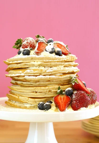 Shrove panqueca terça-feira pilha de bolo de panquecas . — Fotografia de Stock