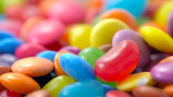 Macro Gros Plan Bonbons Gelées Multicolores Tir Poupée — Video