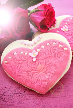 Uluslararası kadın günü, 8 Mart kadınsı Çerezler ve mercek parlaması ile.