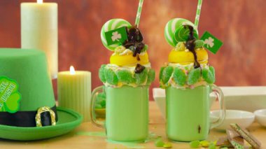 Şeker ve lolipop ile St Patricks Günü Tarih-eğilim tatil ucube sallıyor.