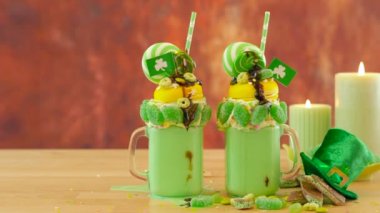 Şeker ve lolipop ile St Patricks Günü Tarih-eğilim tatil ucube sallıyor.