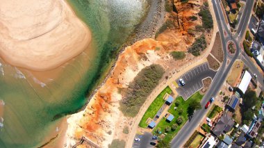 Güney Avustralya Southport Onkaparinga River Haliç havadan görüntüleri.