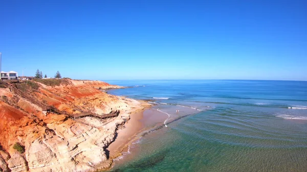 Filmagem aérea do estuário do rio Onkaparinga, sul da Austrália . — Fotografia de Stock