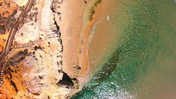Aérea de aviones no tripulados del estuario de la desembocadura del río Onkaparinga en el sur de Australia . — Foto de Stock