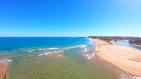 Drone antenn av South Australian Southport Onkaparinga flod mynningen mynning. — Stockfoto