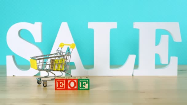 EOFY sales shopping concept stop motion animation. — Stock Video