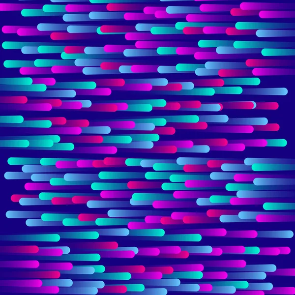 Neon Gekleurde Druppels Donker Blauwe Achtergrond Willekeurig Geplaatste Gekleurde Strepen — Stockvector