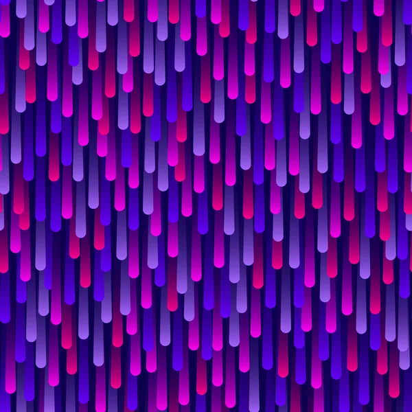 Gotas Lluvia Púrpura Color Neón Sobre Fondo Azul Oscuro Patrón — Vector de stock