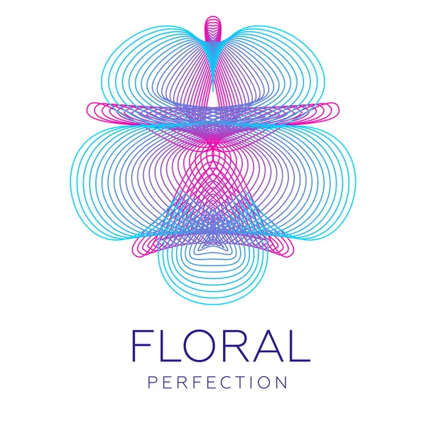 Ícone Flor Fantástica Forma Abstrata Com Muitas Linhas Mistura Cor — Vetor de Stock