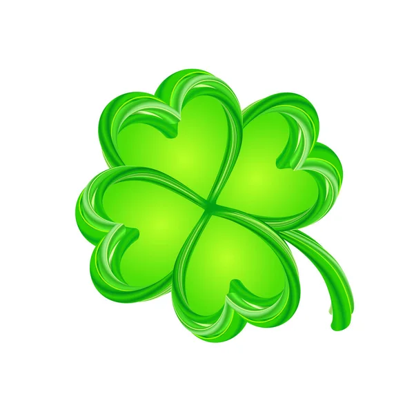 Lucky Clover Patricks Day Shamrock Vector Illustration Four Leaf Clover — Stock Vector