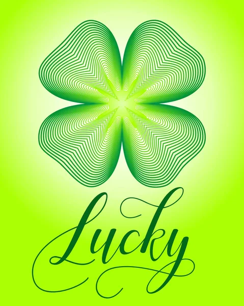 Lucky Clover Patricks Day Shamrock Vector Illustration Four Leaf Clover — Stock Vector