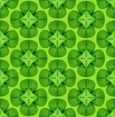 Yeşil şanslı yonca arka plan bırakır. Sorunsuz vektör desen. Yeşil yeşillik orman desen.