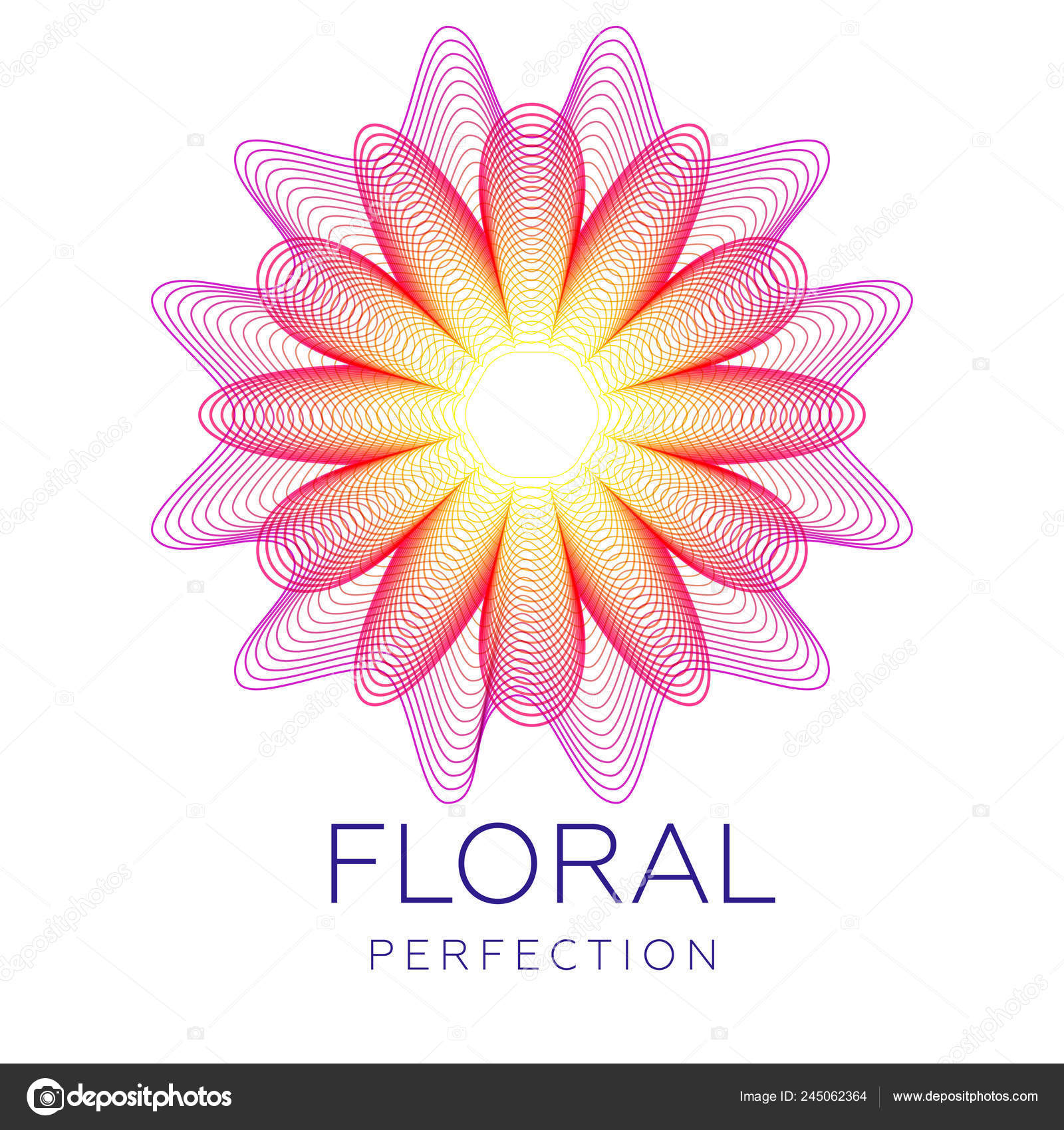 Fantastic Flower Icon Abstract Shape Lots Blending Lines Gradient Color  Stock Vector by ©Slanapotam 245062364, image size:1600x1700