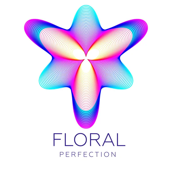 Fantastic Flower Icon Abstract Shape Lots Blending Lines Gradient Color — Stock Vector