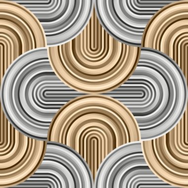 Deli eğrileri - altın ve gümüş renkleri ile karışık geometrik desen.