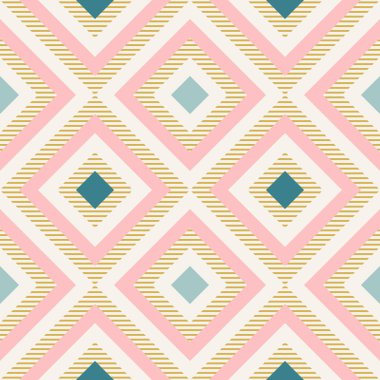 Retro renkleri, elmas şekiller geo desen soyut geometri