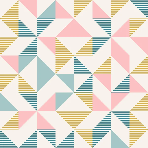 Geometría abstracta en colores retro, formas de diamante patrón geográfico — Vector de stock