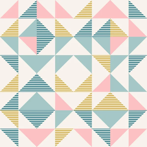 Géométrie abstraite en couleurs rétro, formes de diamants motif géo — Image vectorielle