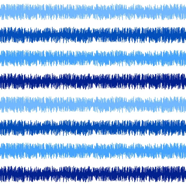 Oezbeekse Ikat zijde stof patroon, Indigo blauw en wit kleuren. — Stockvector