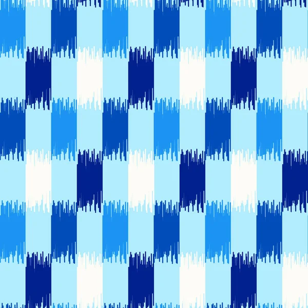 Patrón de tela de seda ikat uzbeko, colores índigo azul y blanco . — Vector de stock