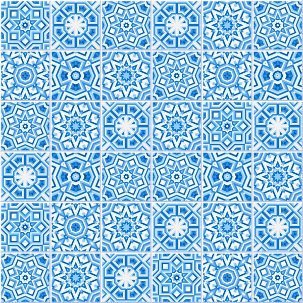 Návrh na portugalské podlahové dlaždice, bezešvé schéma azulejos — Stockový vektor