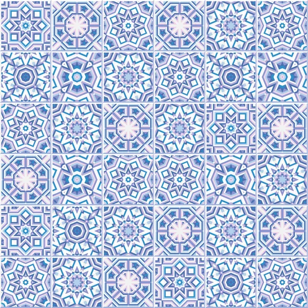 Portugisiska golvplattor design, sömlös azulejo mönster — Stock vektor