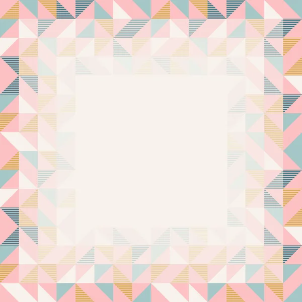 レトロな色の正方形のフレーム、抽象的な幾何学的背景パターン — ストックベクタ