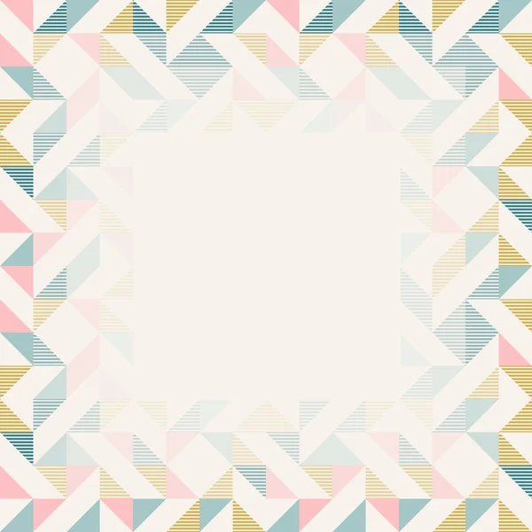 Čtvercový rámeček v retro barvách, abstraktní geometrický vzorek — Stockový vektor