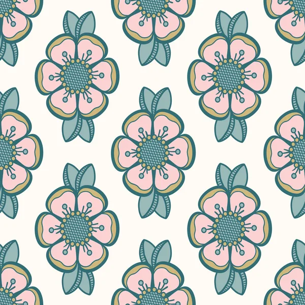 Retro dog-rose rose hip pattern, fashion floral design — Stock Vector