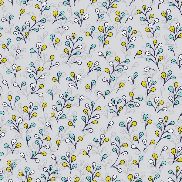 Folhas de fundo, vetor floral folhas sem costura padrão — Vetor de Stock