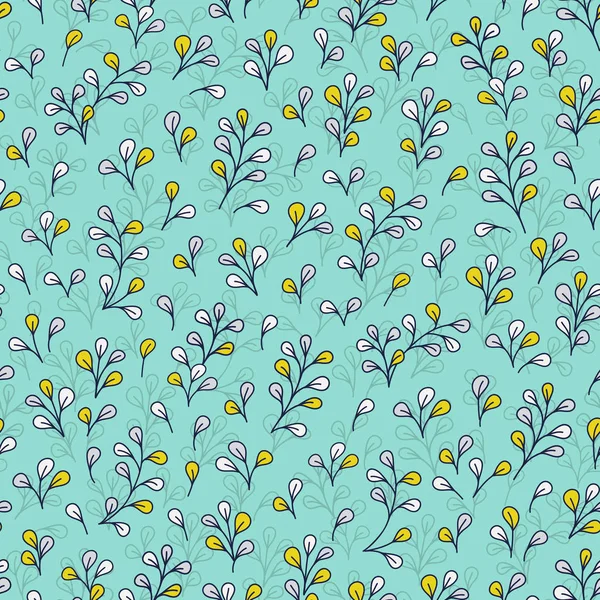 Folhas de fundo, vetor floral folhas sem costura padrão — Vetor de Stock