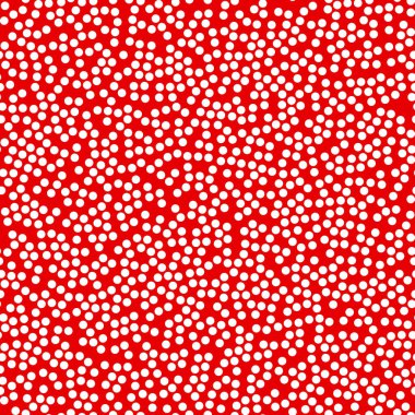 Rastgele dağılmış benek desenleri, soyut kırmızı ve beyaz arkaplan, kırmızı üzerine beyaz noktalar.