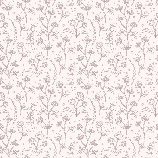 Jacobean Illustration Florale Fond Fleurs Prairie Deux Couleurs Fond Papier — Image vectorielle