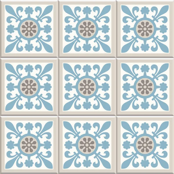 Ancient Floor Ceramic Tiles Flooring Tiling Seamless Vector Background Vector — Stock Vector