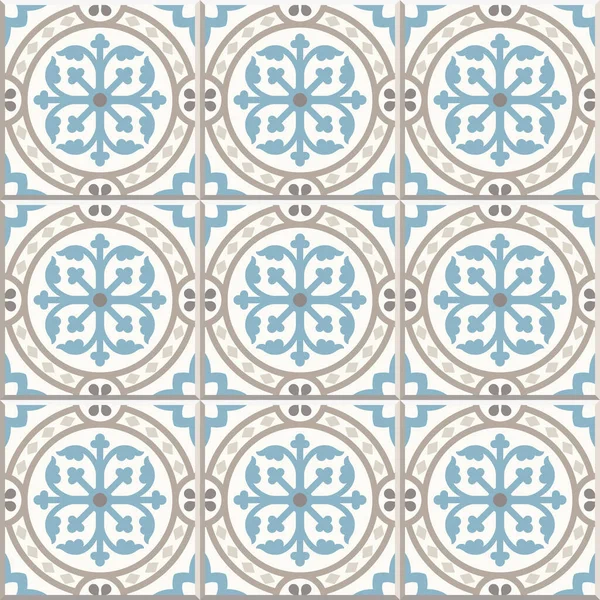 Ancient Floor Ceramic Tiles Flooring Tiling Seamless Vector Background Vector — Stock Vector