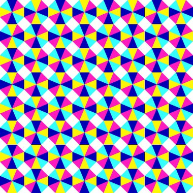 Soyut geometrik arkaplan, farklı şekillerde şenlik düzeni. 80 'lerin parlak ve canlı renkleri, 90' ların neon tarzı. Kusursuz vektör deseni.