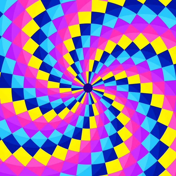 Fondo Geomético Abstracto Patrón Festivo Con Diferentes Formas Espiral Colores — Vector de stock