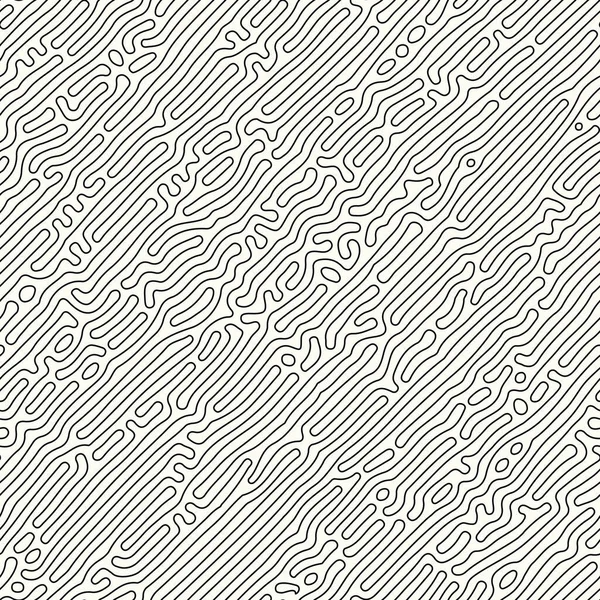 Abstrakter Organischer Hintergrund Natürliches Labyrinth Reaktionsdiffusionsmuster Nahtloses Vektormuster Schwarz Weiße — Stockvektor