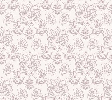 Jacobean çiçekli illüstrasyon, çayır çiçekli arka plan. Arka planda iki renkli şifalı bitki var. Kusursuz vektör deseni. Jacobean işlemeli çiçek, bitkisel koleksiyon.