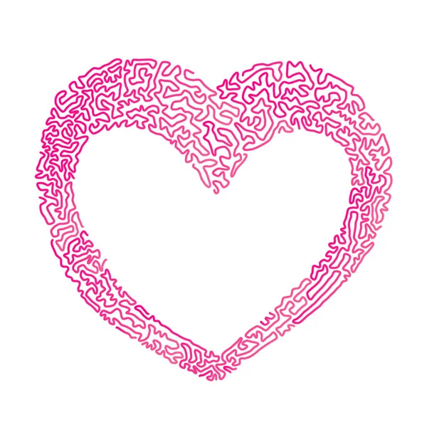 Ikon Hati Dihiasi Secara Rinci Sebagai Simbol Cinta Dan Kasih - Stok Vektor
