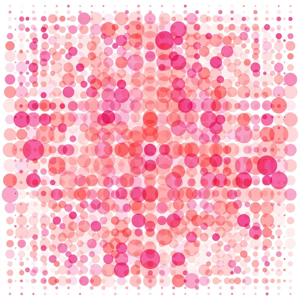 Fondo Geométrico Rosa Abstracto Con Puntos Círculos Rojos Rosados Ilustración — Archivo Imágenes Vectoriales