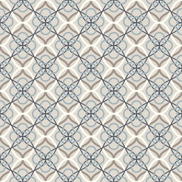 伝統的な東洋のアラビア幾何学的な繰り返しパターンに基づいて 現代的なパターンを絡み合っています シームレスなベクトル背景 無地ニュートラルナチュラルカラー 簡単に色を変更 — ストックベクタ