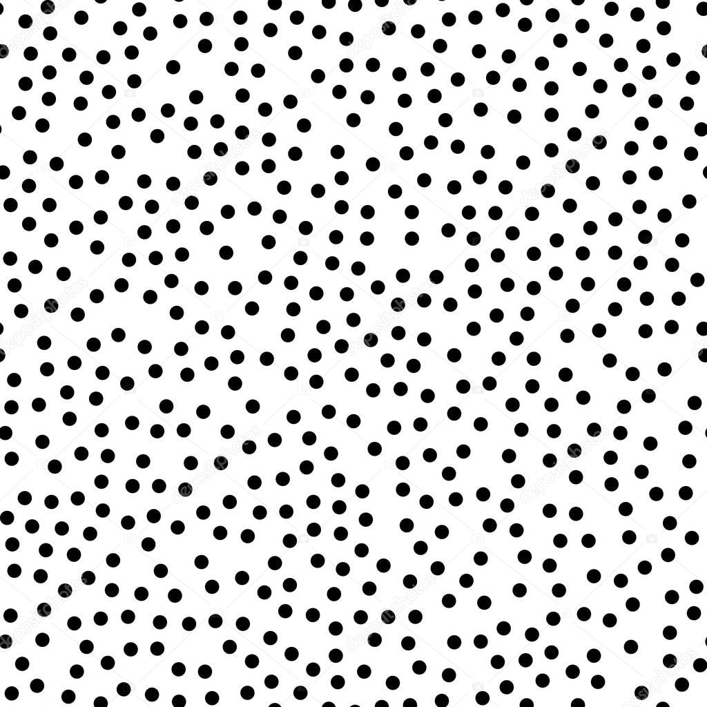 Random scattered dots, abstract black and white background. Seamless vector pattern. Black and white polka dot pattern. Celebration confetti background.